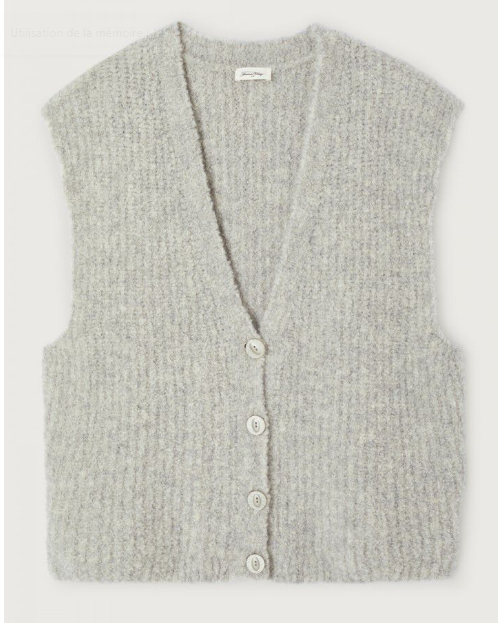 GILET ZOL19E GRIS CHINE - AMERICAN VINTAGE