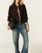 VESTE EN CUIR MILAS CHOCOLAT - BASH