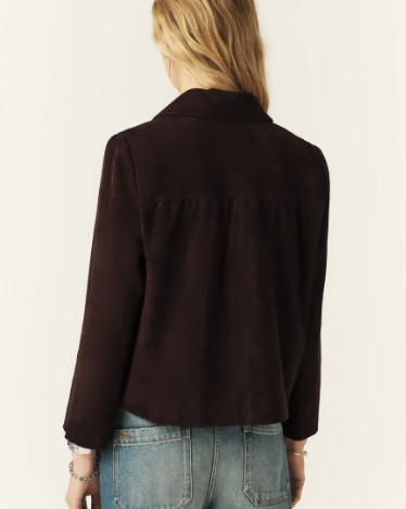 VESTE EN CUIR MILAS CHOCOLAT - BASH