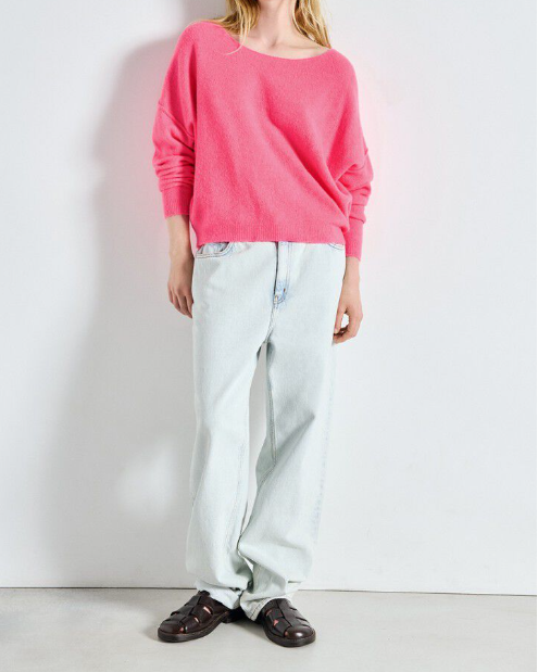 PULL DAM225 ROSE FLUO ~ AMERICAN VINTAGE