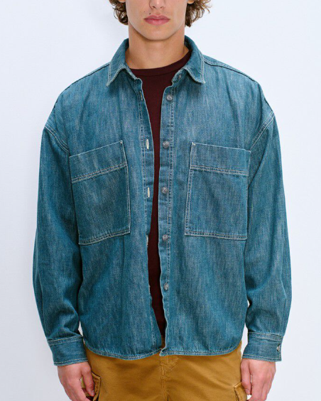 CHEMISE MYDO06A MEDIUM GREEN ~ AMERICAN VINTA