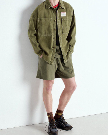 CHEMISE MUZA06A KAKI ~ AMERICAN VINTAGE