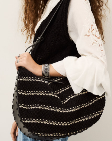 SAC MACRAME ARYA NOIR/ECRU ~ BASH