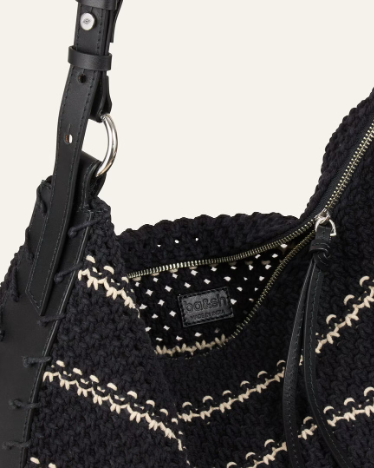 SAC MACRAME ARYA NOIR/ECRU ~ BASH