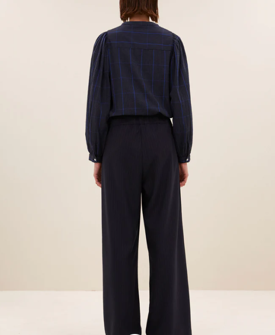 BLOUSE RIKKI BLUE CHECK ~ BY BAR