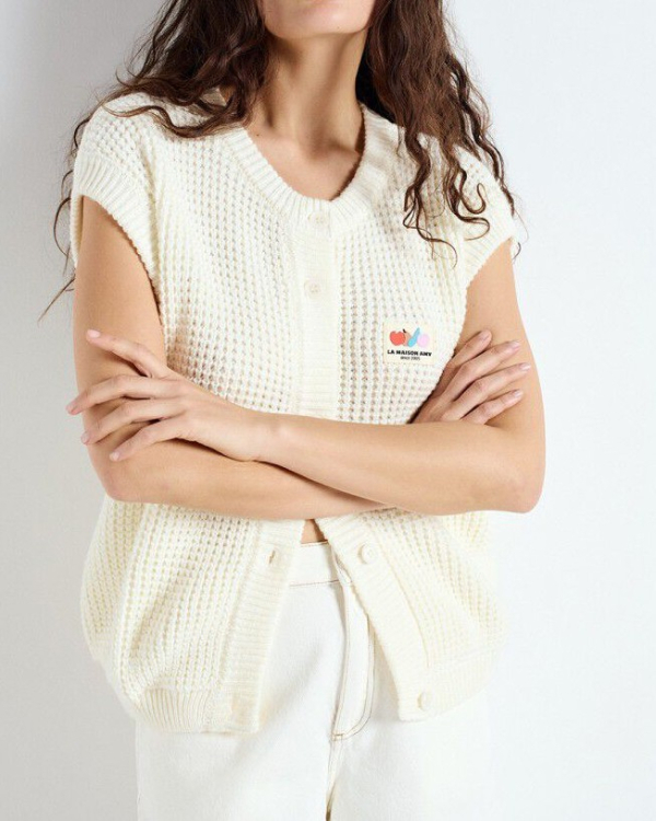 GILET CRA19A NACRE ~ AMERICAN VINTAGE