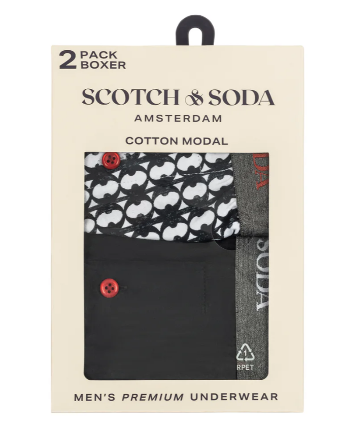 BOXER NOIR / WHITE 273377 ~ SCOTCH AND SODA